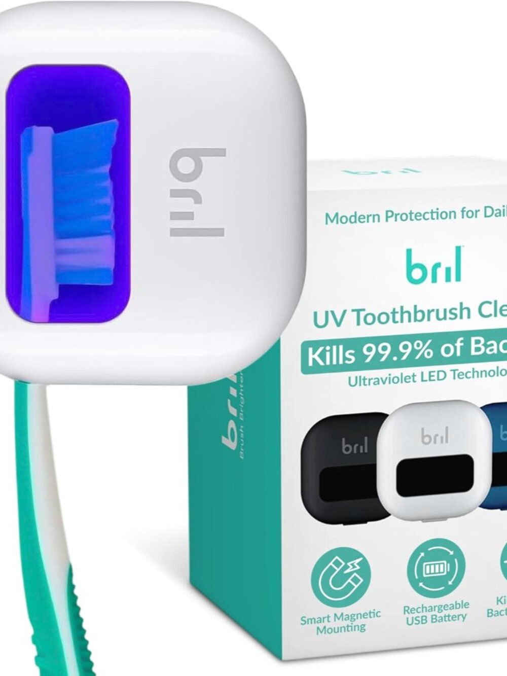 UV-C Toothbrush Cleaner and Holder – Wall Mounted Toothbrush Head Cover, Electri